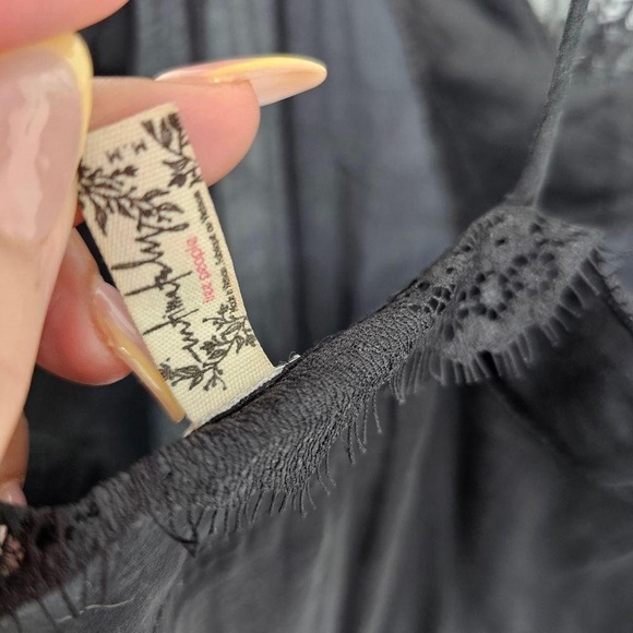 Free People Black Lace-Trim Slip Cami - Picture 5 of 5